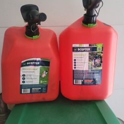 2, 5 Gallon Gas Can Clean Both For 10 Bucks