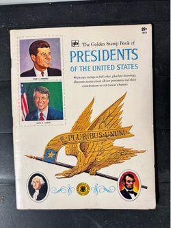 Vintage 1970s Golden Stamp Book of Presidents of the United States — Stamps Placed Inside