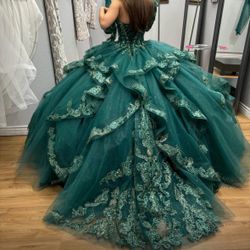 Quinceañera dress, green, size xxs