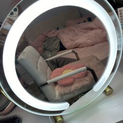 13 Inch Vanity Mirror With Light with 3 Dimmable Colors