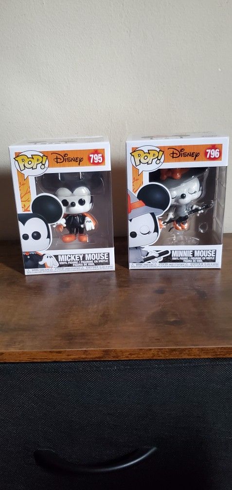 DISNEY FUNKO POP HALLOWEEN MICKEY AND MINNIE MOUSE DRACULA AND WITCH