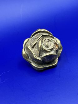 Vintage Brass Rose Door Knob Cabinet Handle