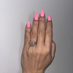 Diamond ring, rose gold, 1k weight 