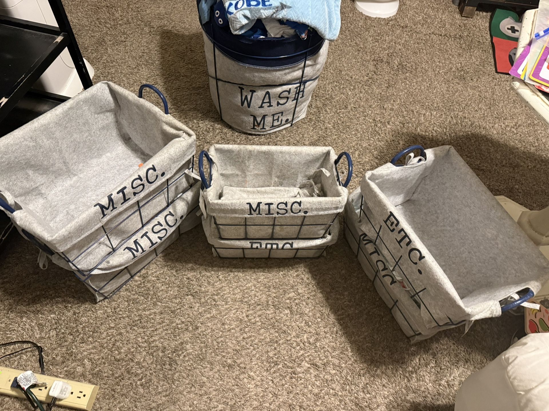 Storage Bins And Laundry Basket