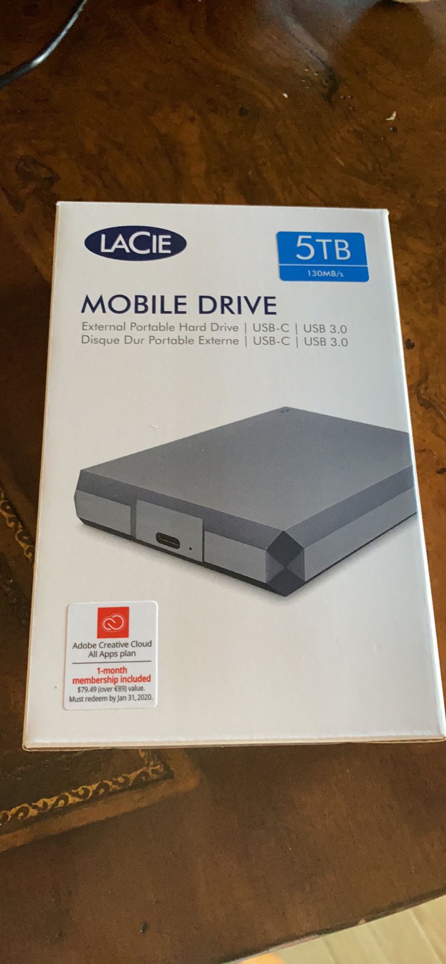NEW: LaCie Mobile Drive 5TB External Hard Drive USB-C