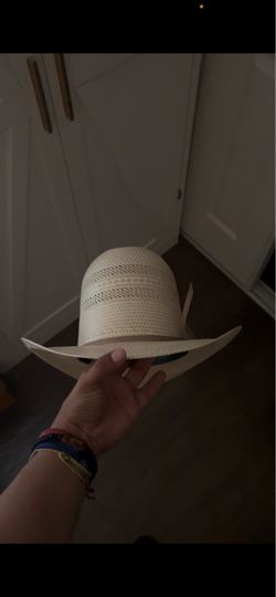 Tall crown straw hat