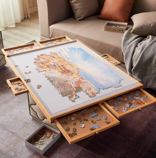 ***INCREDIBLE DEAL *** PUZZLE BOARD with COVER and DRAWER