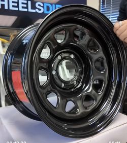 (Set of 4) Vision 84 D Window 17x9 6x135 -12mm Gloss Black Wheels Rims 17" Inch