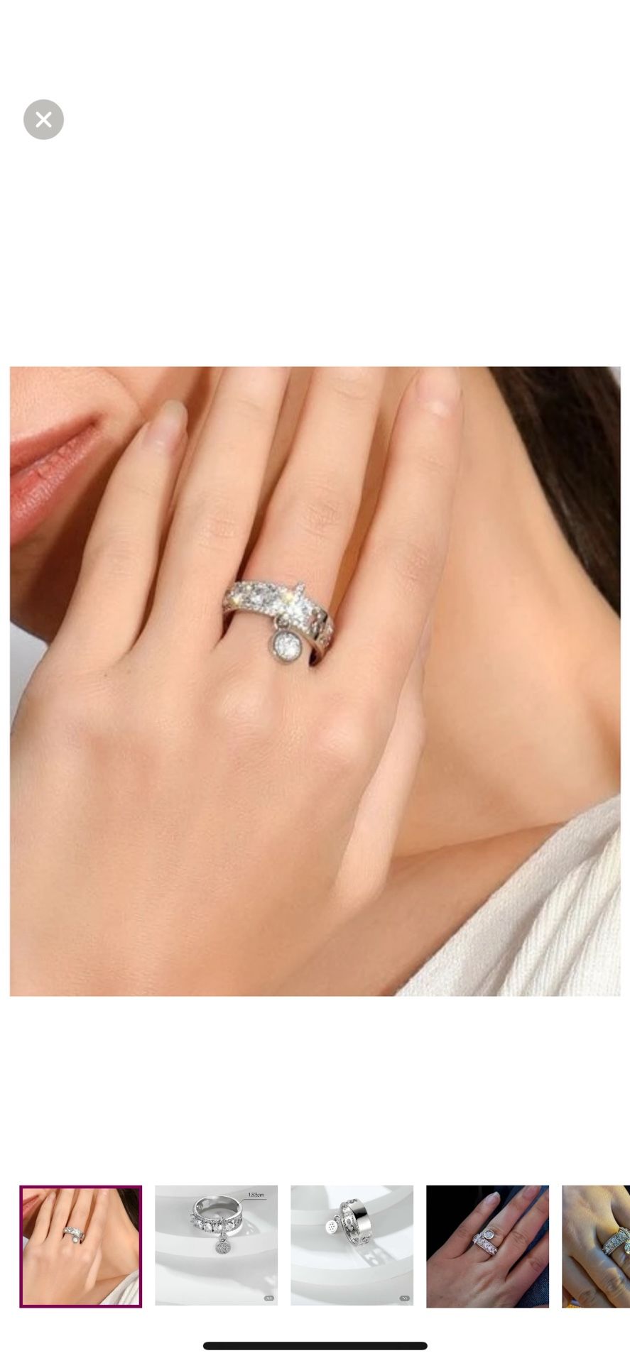 Size 7 Fashion Unique Dangle Ring