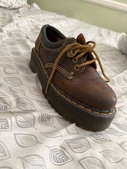 Dr. Martens Brown Leather Platform Oxford Shoes