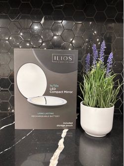 LED compact mirror with extra storage pouch $15
