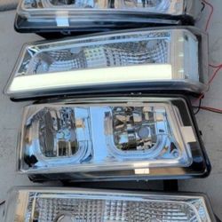 03-06 Chevrolet Silverado Avalanche LED DRL Headlights Luces Micas Calaveras Faros Faroles Chevy