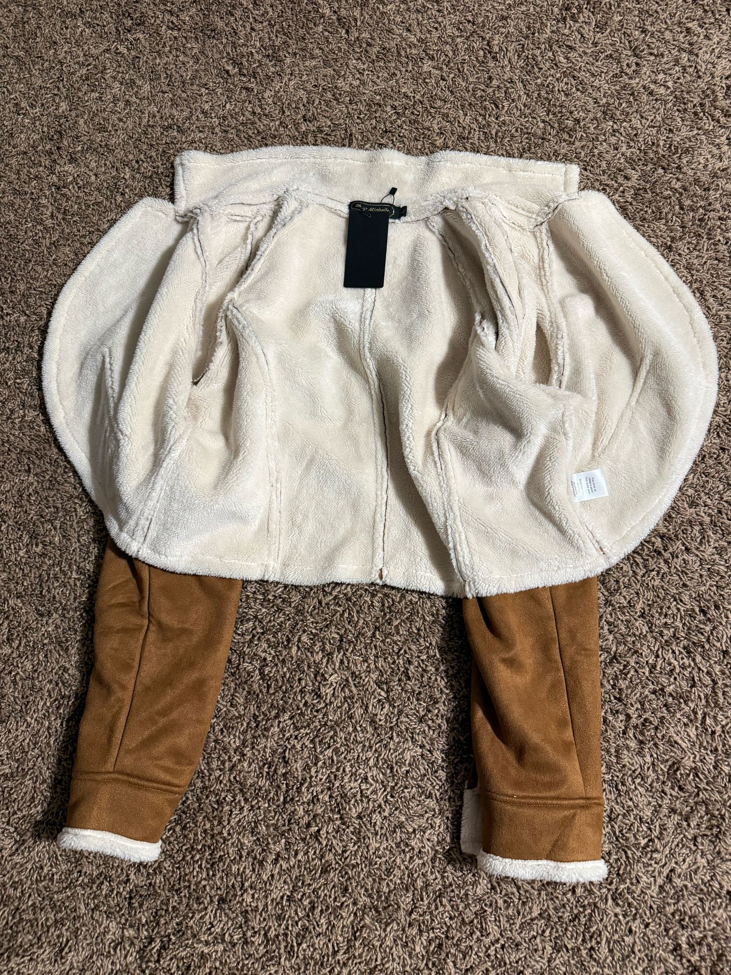 Women’s Large leather brown coat