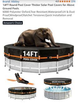 14 foot round pool cover with straps