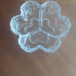 Mikasa Crystal Dish 3 Part Divided Relish