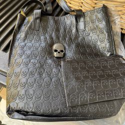 Skull Embossed Tote Bag 