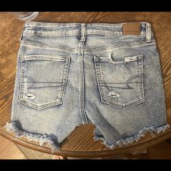 WOMEN SIZE 8 JEAN SHORTS DISTRESSED AMERICA EAGLE STRETCHY