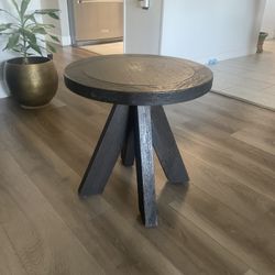 Two Restoration Hardware  Three Legged Round Side Table