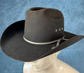 VTG John B Stetson 4X Beaver Brown 7 1/4 Cowboy Hat w/JBS Pin & Horsetail Band