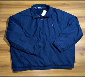 Mens Polo Ralph Lauren Navy Golf Quarter Zip Pockets Pullover Jacket