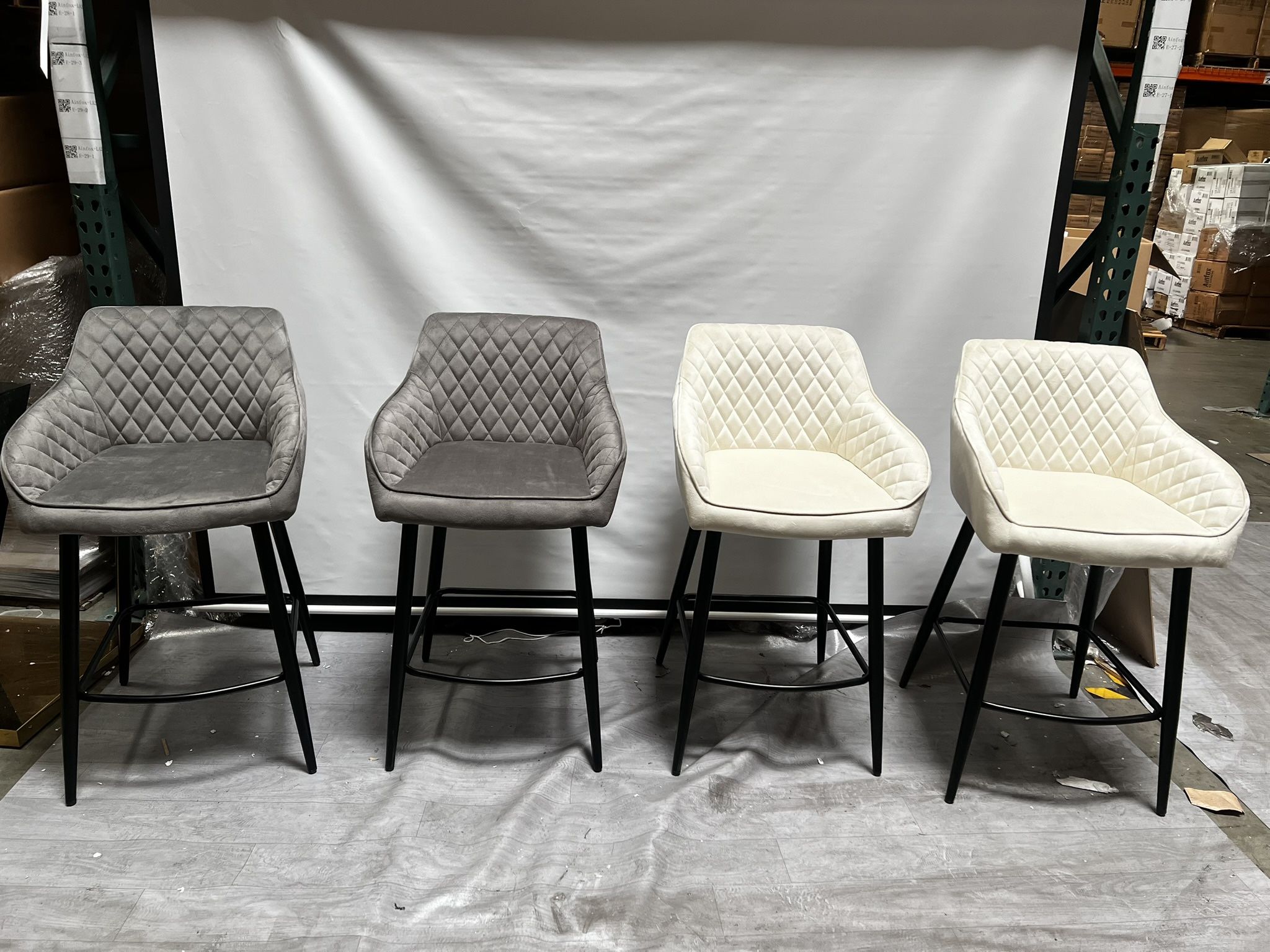 Brand New Set Of 2 Barstools With Velvet Seat