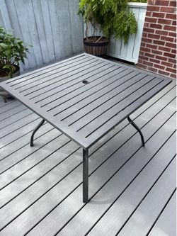 37" Square Metal Outdoor Dining Table