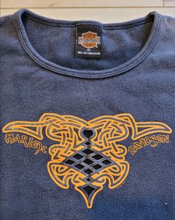 Harley Davidson Womens Celtic  Cut Outs Graphic T-Shirt Sz XL