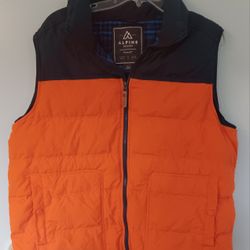 Alpine Design large orange & black Mens Puffer Vest 