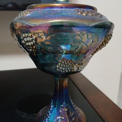 Carnival Glass Pedestal Dish