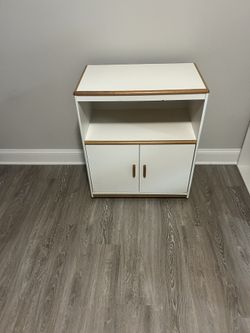 White 2-Tier Cabinet with Double Doors
