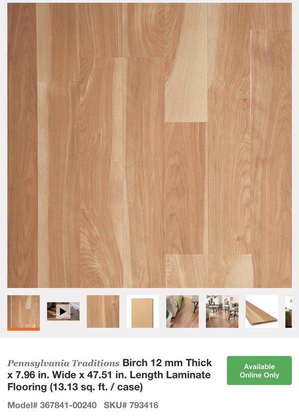 Pennsylvania Tradition Birch 12 Mm Thick X 7 96 In Wide X 47 51