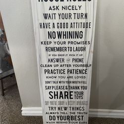 House Rules Canvas Walk Decor