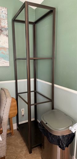 🔥👀🔥Large Metal Frame Shelving Unit, With Glass Shelves