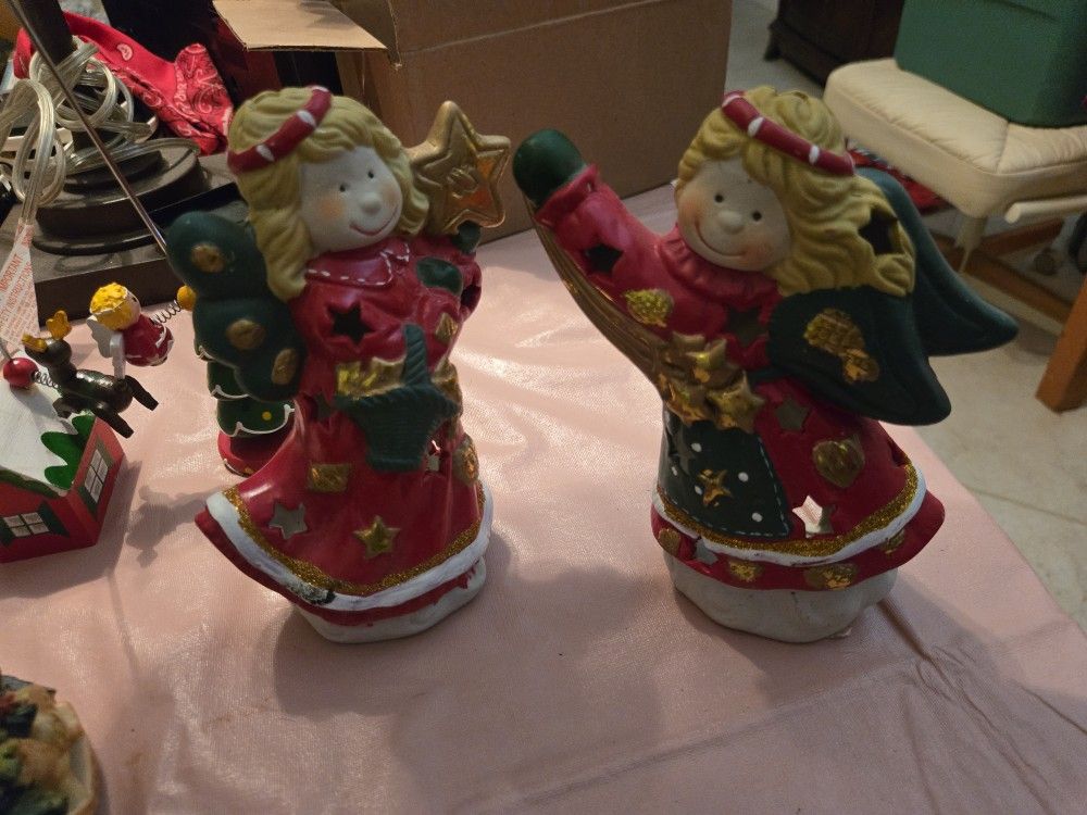 2 Ceramic Christmas Figurines