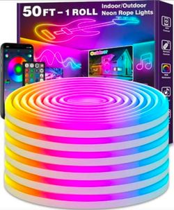 50Ft Neon Rope Lights,Flexible Led Rope Lights Control with App/Remote,Multiple Modes Rope Lights,I