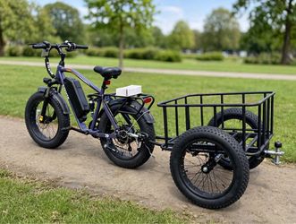 🚲 **Bicicleta eléctrica ESKUTE M300F con carreta de carga trasera