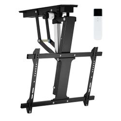 TOPSKY Electric Adjustable Ceiling TV Mount with Remote, Motorized Flip Down Fits for Flat and Pitched Roof and 32 to 70 Inch Flat and Curved Screen T