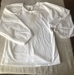 Womens Small Puff Sleeve Top-Decatur And Tropical