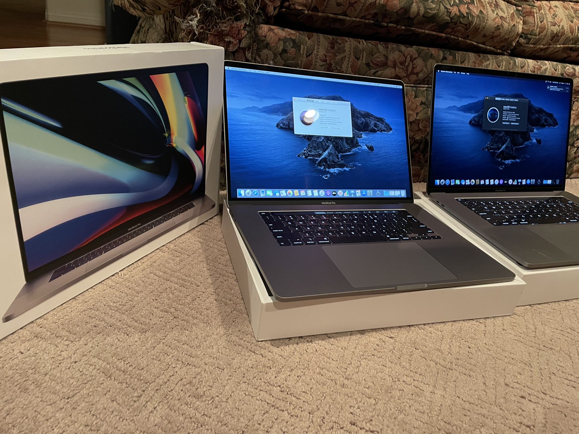 2019 16” MacBook Pros i7 or i9 16ram 500GB or 1TB w warranty or AppleCare