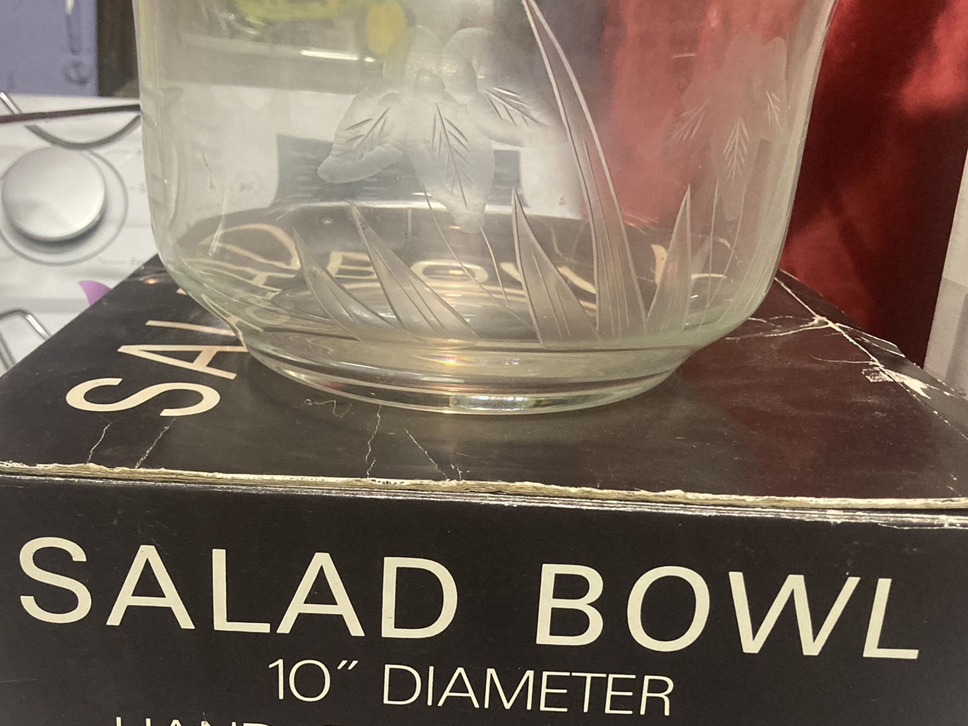Hand Blown Crystal Salad Bowl