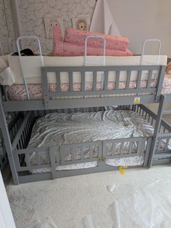 Full over Full Kids Bunk bed with Slide