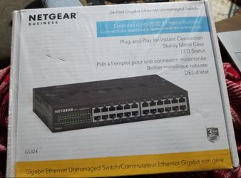 NETGEAR 24-Port Gigabit Ethernet Unmanaged Switch (GS324) - Desktop, Wall, or Rackmount, Silent Operation