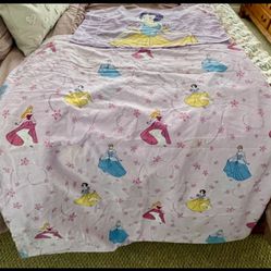 Princess full flat sheet & pillowcase