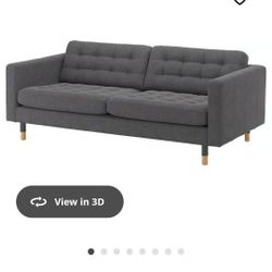3 Seat Grey Sofa W/ Ottomon
