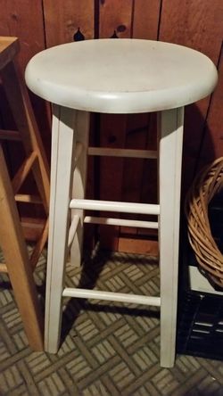 Rustic White Stool