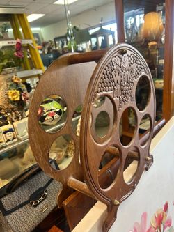 vintage Enkeboll Designs wooden wine rack from the 1970s or 1980s
