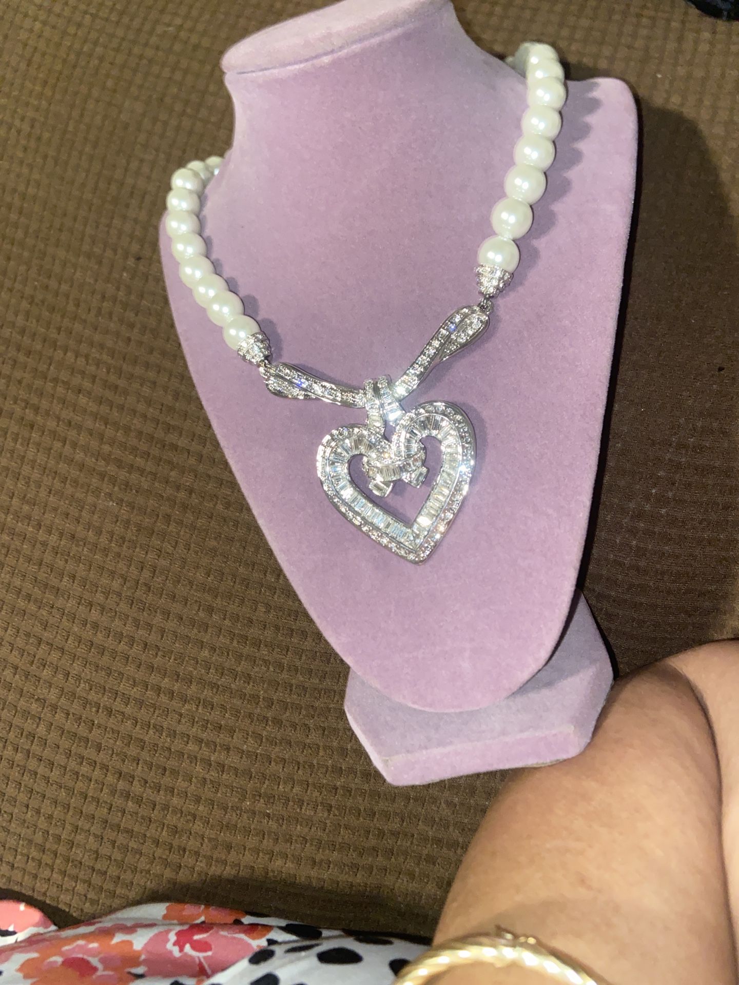 Heidi Daus Pearl, Crystal And Rhinestone Necklace