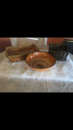 Basket and fruit bowl