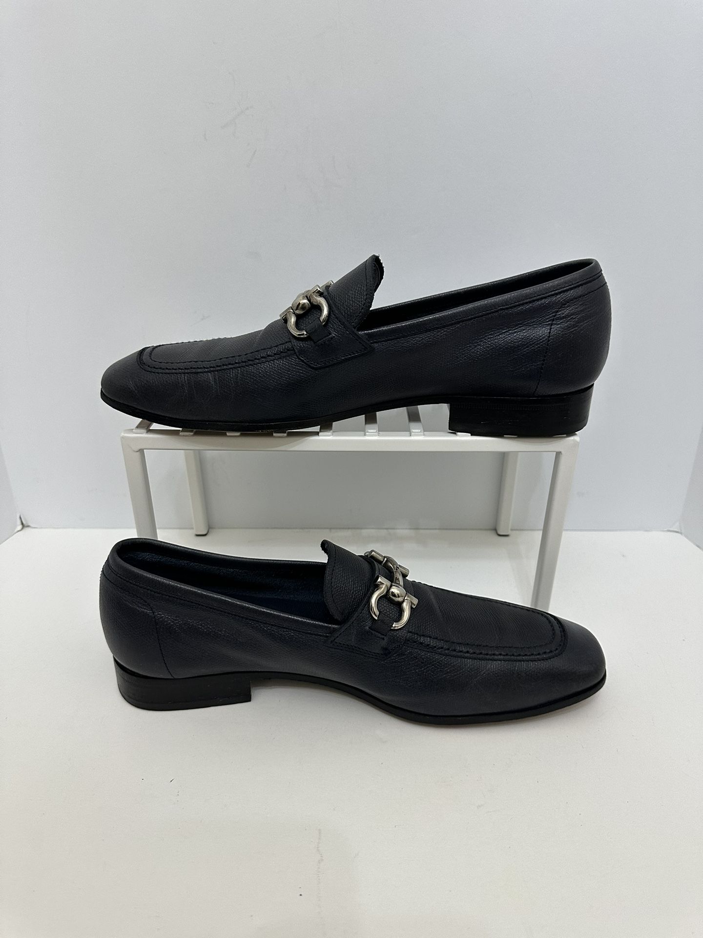 Men’s Salvatore Ferragamo Black Leather Slip-On Loafers with Horse Bit Size 8.5D Horsebit Loafer w/Lug Sole - Black Orion Fleshout | Rancourt  main image 4