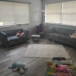 Sofa, Love Seat And Rug. 